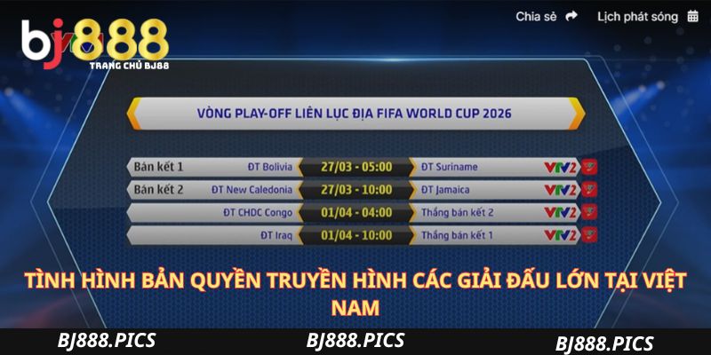 Tình Hình Bản Quyền Truyền Hình Các Giải Đấu Lớn Tại Việt Nam